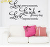 Promotion Live Love Laugh Letters Transprent Waterproof Vinyl