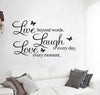 Promotion Live Love Laugh Letters Transprent Waterproof Vinyl